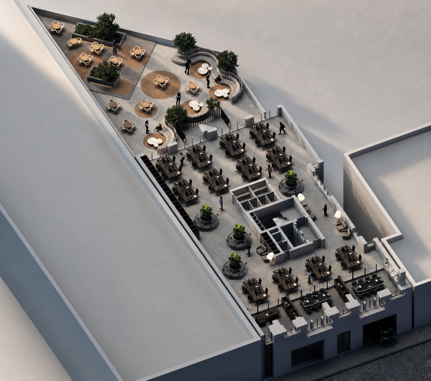 Typical office floor — 3D perspective view